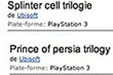 仏Amazonに『Prince of Persia Trilogy』と『Splinter Cell Trilogy』の商品情報が掲載 画像