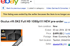 eBayで「Oculus Rift DK2」の転売を試みたユーザーの予約注文が取り消し 画像
