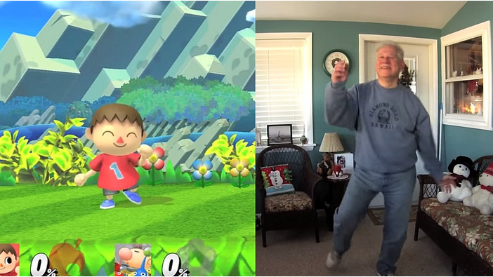 海外の面白お父さんが『スマブラ』挑発アニメーションを楽しく再現！