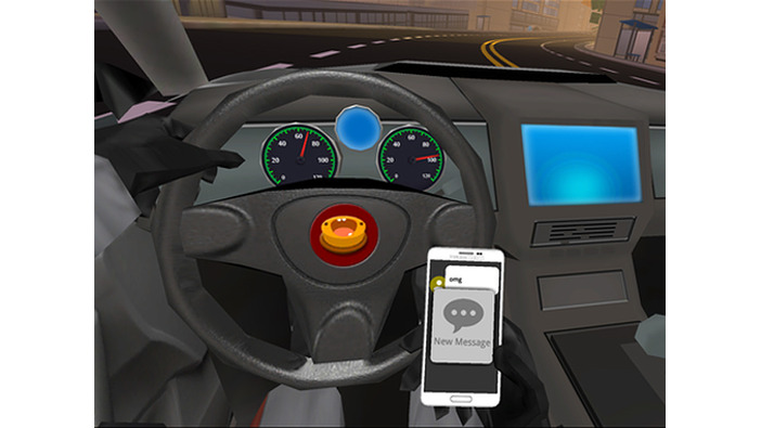 スマホを見ながら車を運転する『SMS Racing』がGear VR向けに再開発