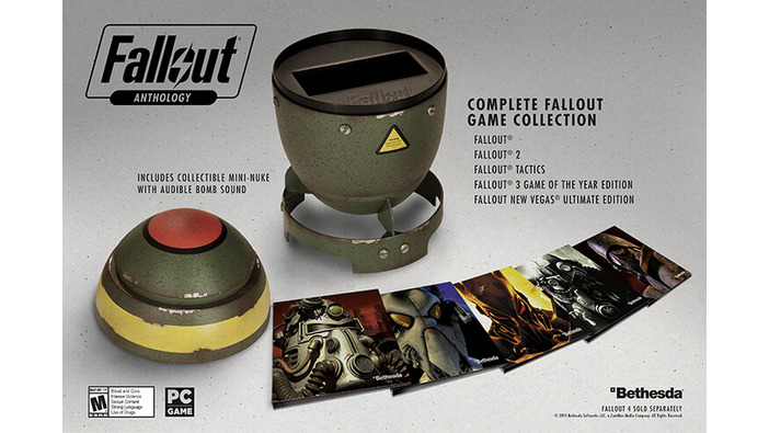 シリーズ5作収録の『Fallout Anthology』が海外向けに発表、Mini Nuke型の特別パッケージ付き！