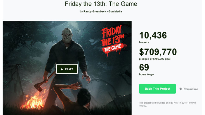 ジェイソンは必ず現れる…『Friday the 13th: The Game』Kickstarter初期ゴール達成