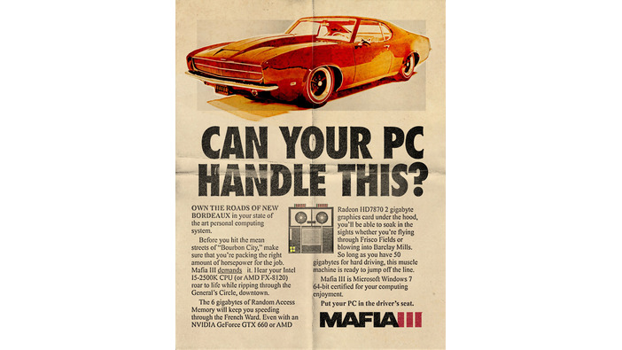 PC版『Mafia III』海外向けに必要スペックが発表