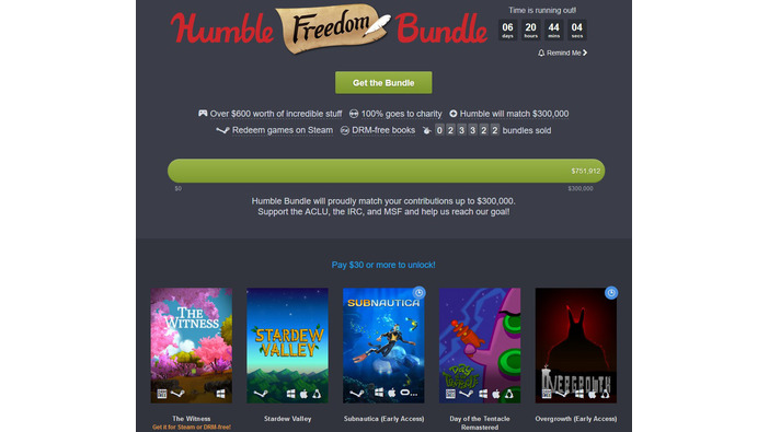 「Humble Freedom Bundle」開始！『Stardew Valley』も収録の大型特別バンドル