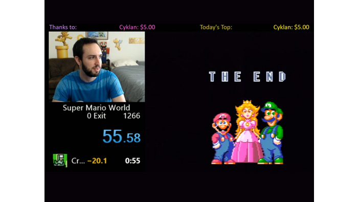 海外スピードランナーが『スーパーマリオワールド』を1分以内にクリア！ 緻密な操作で一気にエンディングへ