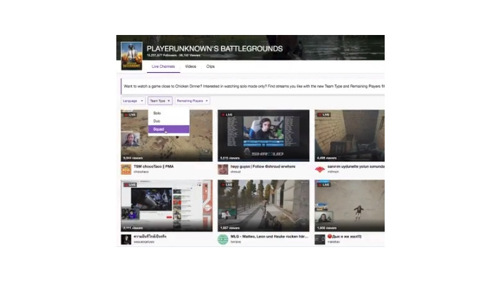 Twitchが『PUBG』フィルタリング機能を実装、「残り人数」などで配信をソート可能に