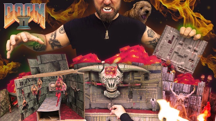 海外YouTuberがボール紙で『DOOM II』を再現―ジョン・ロメロ氏もカメオ出演