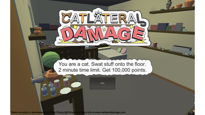 必殺パンチで部屋を荒らすイタズラ猫シミュレーター『Catlateral Damage』のアルファビルド最新版が公開