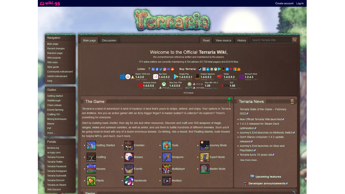 人気サンドボックスゲーム『テラリア』の新たな公式Wikiがオープン！これまでのWikiは非公式として存続