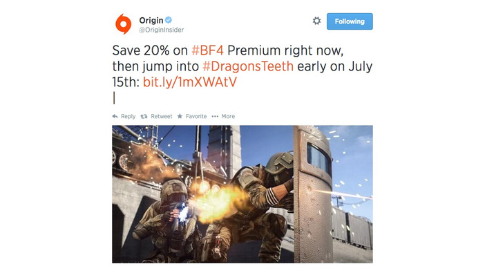 噂：『Battlefield 4』DLC第4弾「Dragon’s Teeth」は7月15日先行配信か、Origin公式アカウントがツイート