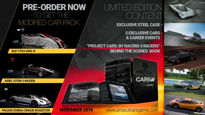 欧州向けに『Project CARS』限定版が発表― スチールケースやメイキング本が付属