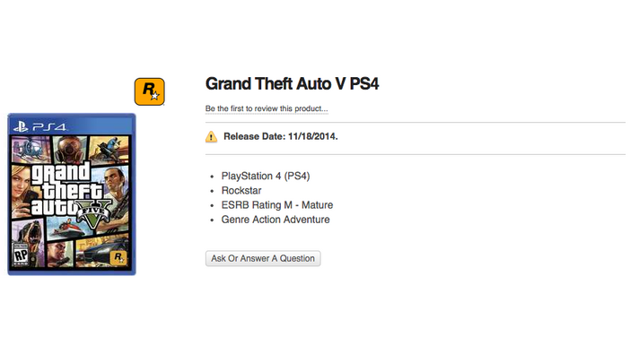 噂: PC/次世代機向け『GTA V』は11月中旬にも発売か―海外小売店で動き