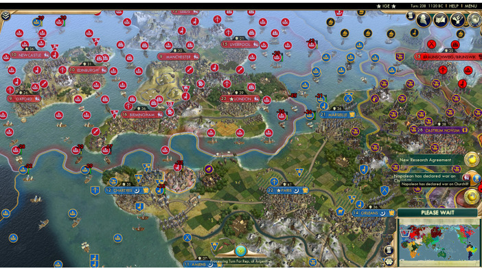 『Civilization V』42プレイヤー対戦企画が進行不能、高負荷で239ターン目にクラッシュ