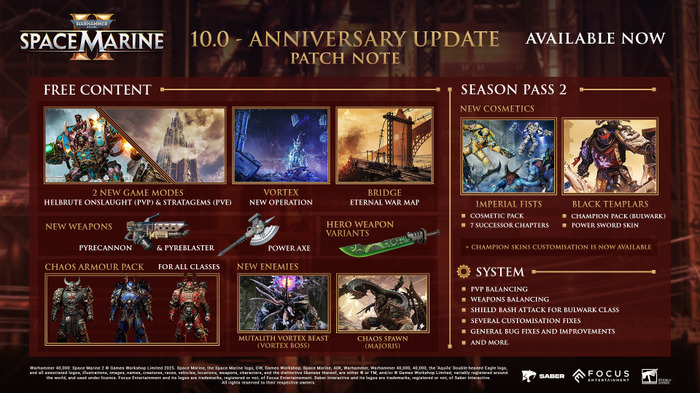 「非常に好評」TPS『Warhammer 40,000: Space Marine 2』新ゲームモード2種や新ボス登場の無料大型1周年記念アプデ配信開始―半額セールも開催中