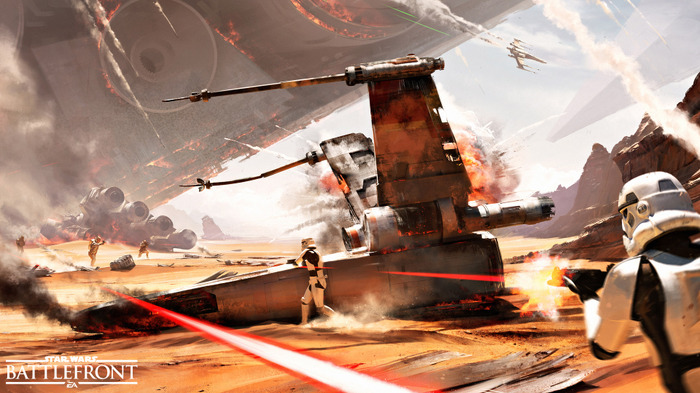 『Star Wars: Battlefront』無料DLC「Battle of Jakku」コンセプトアート初披露―巨大戦艦墜ちる