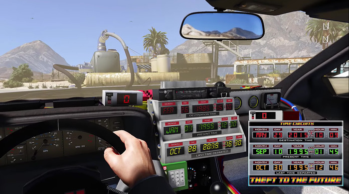 細かい演出まで再現！『GTA V』の「バック・トゥ・ザ・フューチャー」Mod最新映像―車内の作りこみも凄い