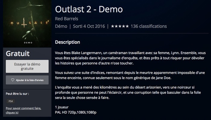人気ホラー第2弾『Outlast 2』欧州PS StoreでPS4版デモ版配信、一部地域限定か