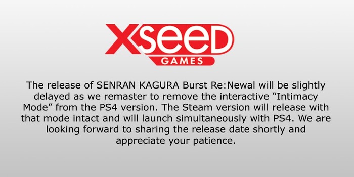 爆乳ハイパーバトル『閃乱カグラ Burst Re:Newal』海外版が発売延期、PS4版「スキンシップ」モード削除が影響