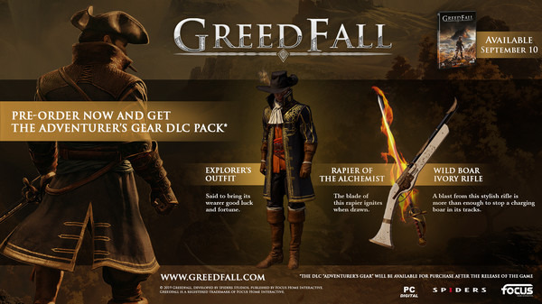 幻想バロックRPG『GreedFall』日本時間9月11日に配信決定ー「New Serene」トレイラーも