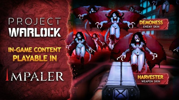 350円で発売予定のローグライクなアリーナシューター新作『Impaler』期間限定で『Project Warlock』とコラボ決定