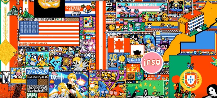 『ポケモン』や『原神』に『東方』まで!海外掲示板Reddit共同お絵描き企画で様々なゲームキャラクターが描かれる―Reddit運営への不満もコッソリ混ざる