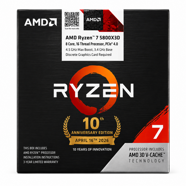 旧環境準ハイエンドCPU「Ryzen 7 5800X3D」が復活！？AM4 10周年記念