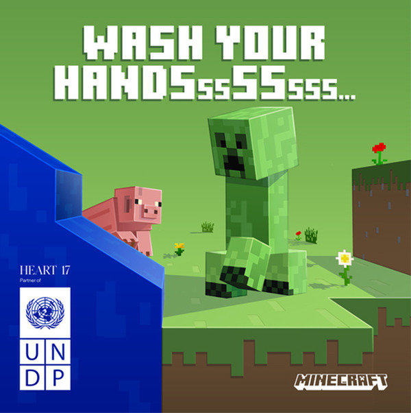 クリーパーが手洗いを呼びかけ Mojangが国連に協力して新型コロナ対策キャンペーンを開始 Game Spark 国内 海外ゲーム情報サイト