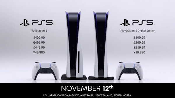 PS5発売は11月12日！通常版が49,980円、デジタルエディションは39,980 ...