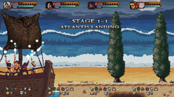 アーケードゲーム風ドット絵横スクACT『Abathor - Atlantis