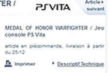 噂: PS Vita向け『Medal of Honor: Warfighter』が発売？海外小売店に情報が掲載 画像