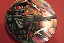 本日の一枚 『マスターチーフ風の宇宙戦士が描かれた古いめんこ』 画像