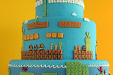 『スーパーマリオブラザーズ』ワールド２をタワー型ケーキで再現したファンが現る 画像