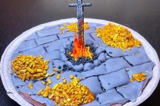 『ダークソウル』14歳のファンが作った渾身の1品―篝火風誕生日ケーキのこだわりが光る