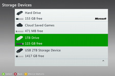 Xbox 360プレビュープログラム向けアップデートで2TBのHDDに対応 画像