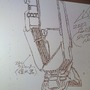 みかさロボ脚部のスチームラジーエター（復水器）の説明書き。宮武氏の細部までのこだわりが出ている。