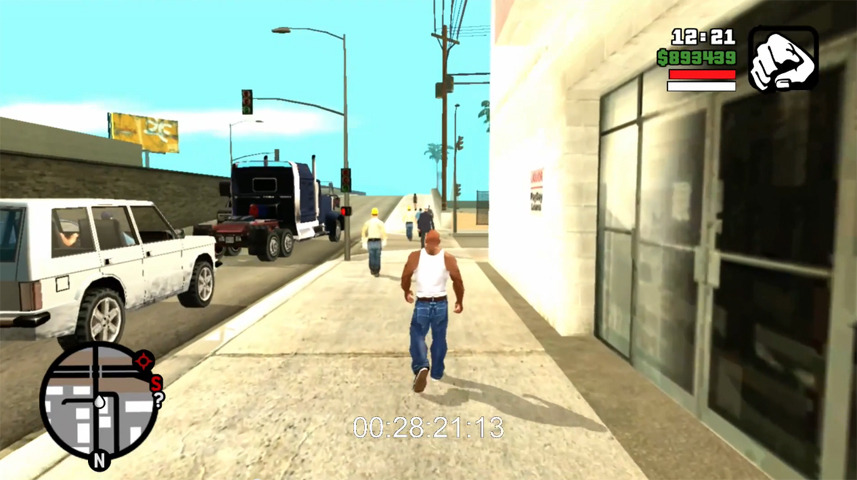 Gta Sa のマップは端から端まで徒歩何分 海外ユーザーが実際に検証 Game Spark 国内 海外ゲーム情報サイト