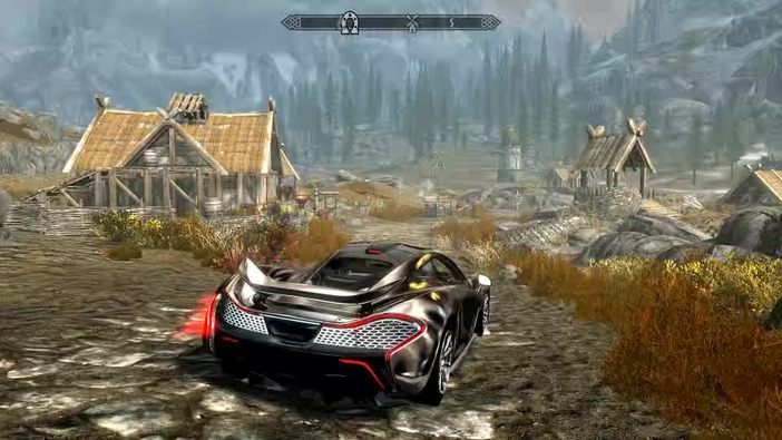 真のノルドは峠を攻める『スカイリム』にスーパーカー「マクラーレン P1」追加のMod登場