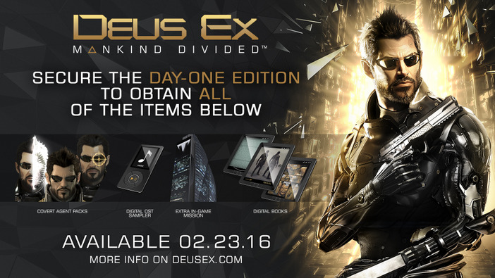 海外版『Deus Ex: Mankind Divided』予約キャンペーン中止―内容に批判相次ぎ