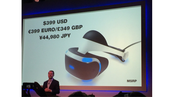 【GDC 2016】PS VRの価格と発売日がついに発表！44,980円で今年10月発売