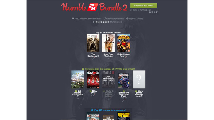 「Humble 2K Bundle 2」販売開始―『Civ5』『バトルボーン』『ボダラン：TPS』他