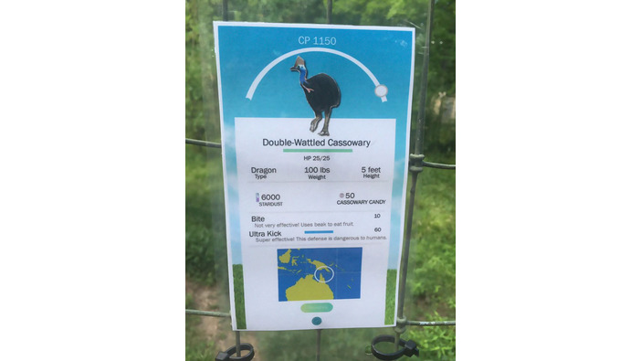 米動物園、実際の動物に『ポケモンGO』風のユニークな説明看板を作成