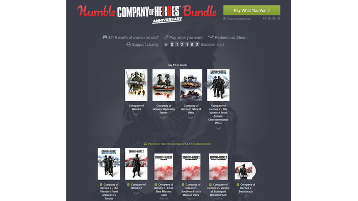 『Company of Heroes』シリーズ殆ど揃って10ドルで！「Humble Company of Heroes 10th Anniversary Bundle」開始【UPDATE】