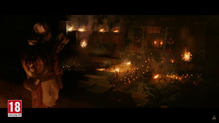 『アサシンクリード オリジンズ』海外実写映像―燃え盛る宮殿…原初のアサシンが見る行末は