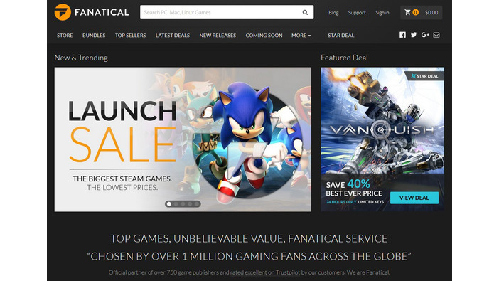 ゲーム販売サイト「Bundle Stars」がリニューアル、「Fanatical」へと改名