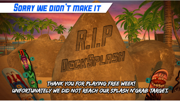 ナワバリ対戦スケートゲーム『Decksplash』DL数目標未達、開発中止に