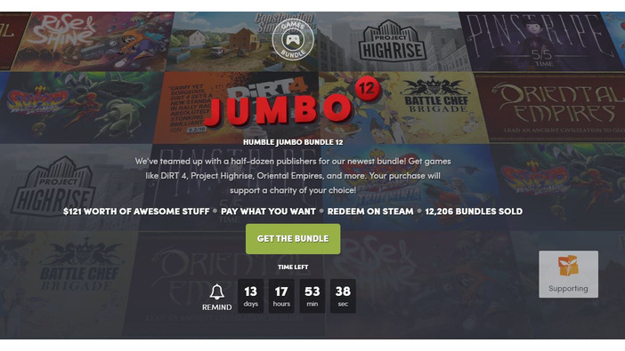 ジャンル様々な大型バンドル「HUMBLE JUMBO BUNDLE 12」開始！ACTからレース、ローグライクなど