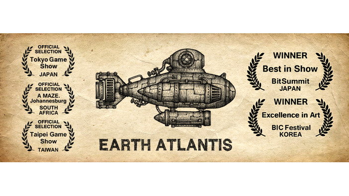 スケッチ画風の潜水艦シューター『Earth Atlantis』Steam版配信開始！
