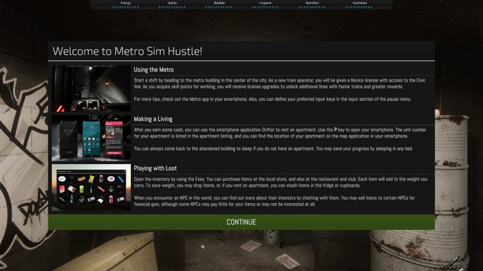PC向け地下鉄運転＋生活シム『Metro Sim Hustle』早期アクセス版をプレイ！淡白ながらも闇が潜む、なんとも怪しいゲーム…