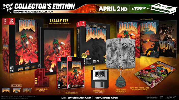 『DOOM』初期3作収録のスイッチ/PS4パッケージ版が近日予約開始！ 豪華特典付きコレクターズ版も