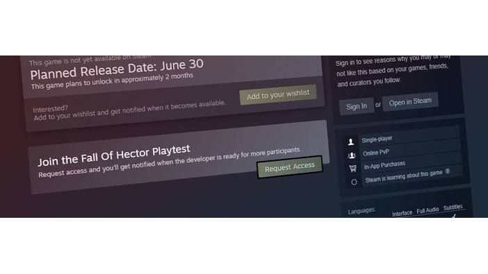 キーの用意なしでSteamでのテストプレイが可能に―「Steam Playtest」正式リリース